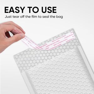 <b>White</b> Bubble Mailers 8.5x12 Inch, 100 Pack, Usable Size 8.25x12 Inch. Opaque Self-Seal Waterproof Poly Padded <b>Envelopes</b> - Product Image 4