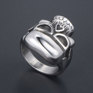Skull <b>Ring</b> Men's Geometric Skeleton Design SA826 Gift Jewelry - Product Image 3