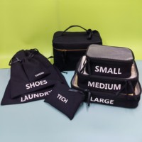 Cubo de embalaje de lona ligero a la moda, juego de equipaje extensible compresible impermeable, maletas con cremallera, elementos esenciales de viaje