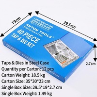Kit de 40 pièces de tarauds et filières métriques M3-M12 en acier allié, outils de filetage manuel interne et externe industriels avec mallette, fabricant OEM