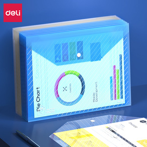 Deli Clear File Bag A4 Transparent Snap Closure Document Storage Bag For Desk Classroom Use - Product Image 2