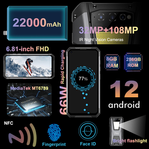 Unihertz Tank Global Version 22000mAh La <span class=keywords><strong>plus</strong></span> grande batterie extérieure robuste SmartPhone 108MP Caméra Version nocturne Téléphone portable - Product Image 6