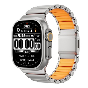 Correa Ajustable de Silicona Magnética de Lujo para <span class=keywords><strong>Apple</strong></span> Ultra 3, Serie 2, 11, 10, 9, SE, de 44mm, 46mm, 49mm, Suave, para Hombre, con Acabado en Acero - Product Image 4