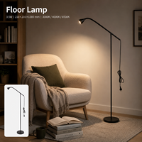 Lámpara de Pie con Control Táctil, Cuello de Cisne, 3.5W, 3 Modos de Color para Dormitorio, Sala de Estar, Lectura, Luz de Pie, Foco