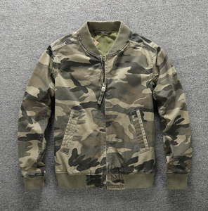 Chaqueta de Algodón para Hombre, Estilo Casual, Lavada, Holgada, Gruesa, con Estampado de Camuflaje, para Jóvenes y Adultos de Mediana Edad - Product Image 3