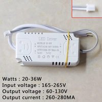 Adaptateur de pilote LED pour éclairage LED, transformateur non isolant AC165-265V pour remplacement de plafonnier LED 8-24W 30-50W 60-80W