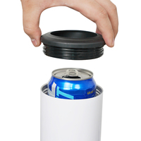 Refroidisseur de canettes en acier inoxydable 4 en 1, porte-boissons, maintien au froid pendant 12 heures, refroidisseur avec ouvre-bouteille