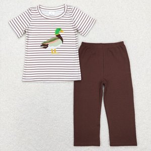Großhandel Little Boy Boutique Kleidung Set Brown House Horse Print Herbst Outfits Kleinkind Boy Pyjamas - Product Image 6