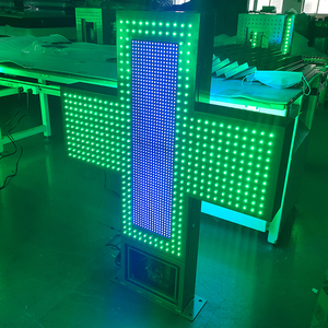 Pantalla LED P10 de Doble Cara Impermeable para Exteriores, Letrero Giratorio Azul de 80 cm, Pantalla Cruzada para Farmacias, Uso en Tiendas Médicas - Product Image 2