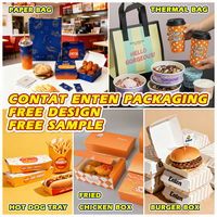 Individuelle Fast-Food-Verpackung für Shawarma Döner Kebab Wraps – Trennfachbox, Sharing-Box-Set, Soßenbox, Speisen zum Mitnehmen