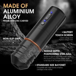 ABS <span class=keywords><strong>Ninja</strong></span> Pro 2400mAh 4mm carrera profesional máquina de tatuaje inalámbrica pluma de tatuaje rotativa con Motor sin núcleo para arte corporal de artista - Product Image 4