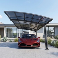 Auvent de protection contre la pluie et la grêle, auvent en aluminium pour stationnement de voitures avec système solaire, auvent solaire pour voiture