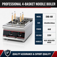 Cuiseur à nouilles électrique professionnel de comptoir à 4 paniers 220V 4kW, marmite à pâtes pour ramen, udon, pho, cuisine de restaurant