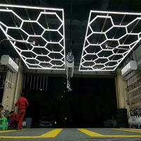 Salon de coiffure salon de coiffure voiture Auto lavage Studio travail hexagonal nid d'abeille hexagonal détaillant Led lumières hexagone Garage plafonnier