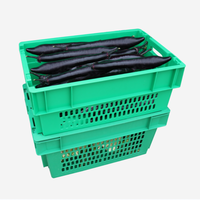 Caisse emboîtable empilable en plastique de haute résistance panier de stockage mobile caisse de récolte de fruits et légumes en plastique