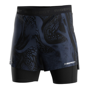 Mid-thigh Men Fitness Shorts with Built-in Compression Sweat-wicking Laser Cutting Holes for <b>Runners</b> of All Levels - Product Image 1