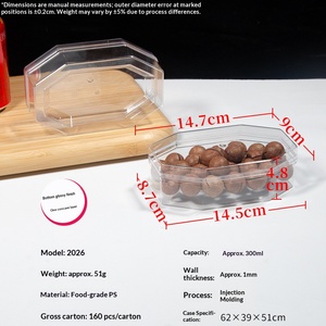 Boîte de rangement octogonale longue en plastique transparent, qualité alimentaire, pour emballage en gros de bonbons, noix, biscuits, bœuf séché, présentoir de vente au détail - Product Image 3
