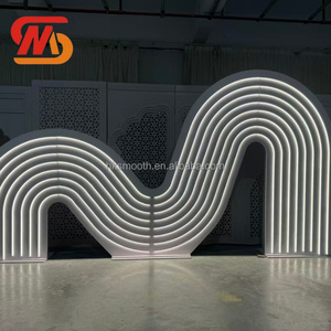 SMOOTH Factory Direct <b>Large</b> Acrylic White Arch 3d Wave Style Backdrop for Wedding - Product Image 2