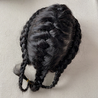 Tresse américaine en dentelle 8 pouces Afro Toupee Système de remplacement Cuticule de cheveux humains alignés fait à la main Unité de dentelle complète pour hommes noirs