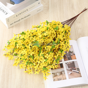 Großhandel Günstige Dekorative Lebensechte Schöne Künstliche Blume Seidenstoff Kunststoff <span class=keywords><strong>Winter</strong></span> <span class=keywords><strong>Jasmin</strong></span> echte Berührung Blumen - Product Image 1