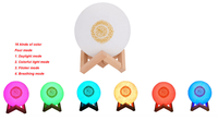 Lampu Kubus LED Digital Elektronik Islami Muslim, Pemutar Al-Quran, Lampu Sentuh, Jam Azan, Speaker Al-Quran