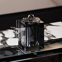 Stylo en cristal personnalisé, conteneur pour coton-tige, fournitures de bureau d'hôtel, décoration de la maison, accessoires de salle de bain, artisanat en cristal, décoration