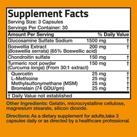 Marque privée Curcuma Capsules de supplément de soutien articulaire Glucosamine Chondroïtine MSM Tablette Produit de beauté Adultes Femmes enceintes