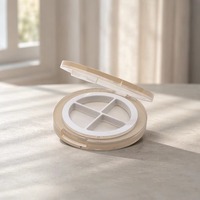 Yuecai – Boîtier vide pour fard à paupières, rond, translucide, 4 couleurs, avec couvercle à fermeture à pression, 8g, portable, pour maquillage cosmétique, logo personnalisé