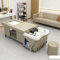 Lit de massage multifonctionnel japonais Jincheng pour salon de beauté, avec hydrothérapie LED, massage thaïlandais et cadre en cuir et bois