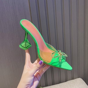 รองเท้าส้นสูงใสประดับเพชรแบบสวมสำหรับผู้หญิงแฟชั่นฤดูร้อน - Product Image 6