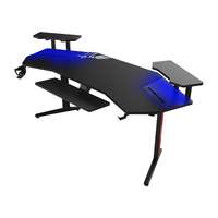 Grand bureau Rgb Gaming Desk Corner E-sports Computer Gaming Table Pc Black Gamer Desk avec LED Symphony Ambient Light