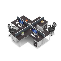 Nouveau type de meubles de bureau à cadre en aluminium cabine modulaire 4 places poste de travail cloison de bureau