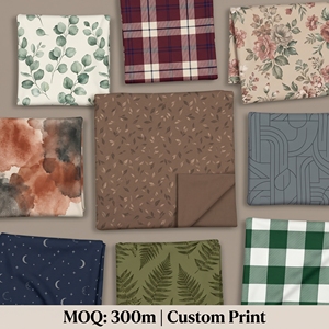 Tissu double brossé 300 GSM 90 % polyester 10 % élasthanne, impression par sublimation personnalisée, respirant, pour vêtements de détente et pyjamas, toucher doux - Product Image 2