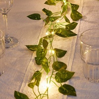 Lumières solaires frontalières en rotin à LED fleur de cerisier Pothos Creeper fil de cuivre à piles cour décorative décor à la maison