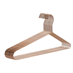 Perchas <span class=keywords><strong>de</strong></span> Alambre Metálico Trenzado Económicas <span class=keywords><strong>de</strong></span> Fábrica con Acabado en Oro Rosa y Cromo, Perchas Resistentes Antideslizantes para Ropa - Product Image 6