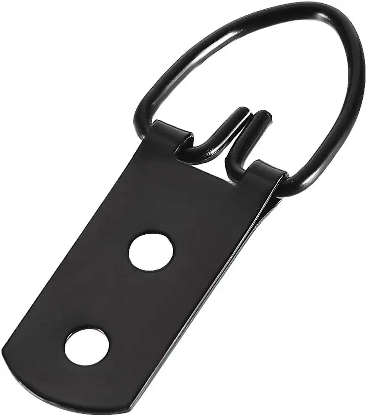 Venta al por mayor personalizado nuevo diseño accesorios de metal negro foto perchas D anillo marco gancho