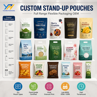 Tragbare kleine Standbodenbeutel mit einfachem Aufreißverschluss für Trail Mix, Energy Nuts, Mini-Snacks und Reiseverpackungen