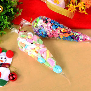 Sacchetti monouso per violoncello trasparente 13*25cm BOPP in plastica trasparente Custom confezione di caramelle per alimenti sacchetti a cono triangolari - Product Image 5