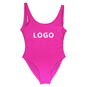 Traje de Baño Personalizado con Estampado por Sublimación para Novias, Bikini Sexy de Color Sólido sin Espalda, Traje de Baño de Una Pieza Triangular Modesto de Talla Grande - Product Image 2