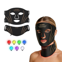 Masque de luminothérapie LED pour le visage et le cou Sunglor Silicone 460NM 520NM 630NM