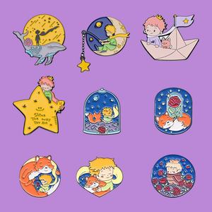 Épingles en alliage émaillé Little <span class=keywords><strong>Prince</strong></span> B612, badges de personnages de dessins animés Aïdoule, Rose, Renard pour la décoration de vestes et sacs, vente en gros - Product Image 5