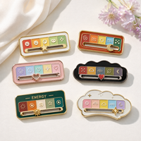 Pins en émail personnalisés interactifs pour le suivi de l'humeur, badges de revers en métal, cadeaux fantaisie personnalisés, vente en gros