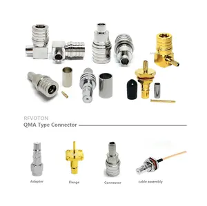 QMA conector adaptador macho fêmea plugue Crimp anteparo ângulo direito para RG58 RG400 RG142 RG223 LMR200 LMR240 RF coaxial conector