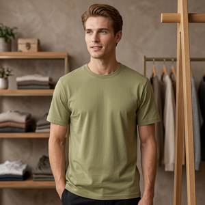 Camiseta de Hombre de Talla Grande, 100% Algodón Orgánico, Corte Ajustado, Logotipo Frontal Serigrafiado, Ecológica, Transpirable, de Alta Calidad, OEM - Product Image 1