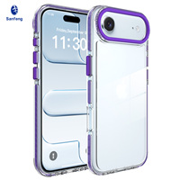 Coque de protection hybride antichoc en TPU et PC pour iPhone 17 Air avec cadre d'objectif métallique violet de qualité supérieure – Fabricant de coques de téléphone portable personnalisées