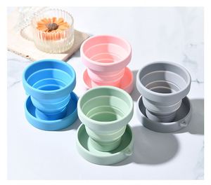 Portable 150ml BPA Free Heat-Resistant Silicone Collapsible Travel Mug Foldable Leakproof Reusable Water <b>Bottle</b> <b>for</b> Outdoor - Product Image 1