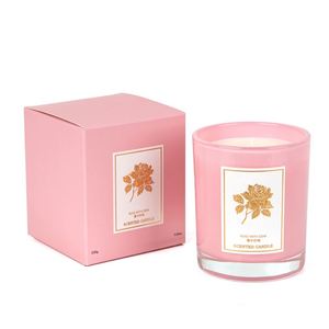 Vela Aromática en Frasco de Vidrio Rosa con Aroma Floral de Rosa y Rocío - Product Image 3