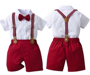 Ensemble d'Été Garçon 1-6 Ans pour Mariage, avec T-shirt en Coton Imprimé Étoiles, Bretelles et Short Uni – Tenue pour Enfants et Tout-petits - Product Image 2