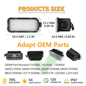 Feu de plaque d'immatriculation LED de rechange pour Ford Mondeo Focus DA3 5D <span class=keywords><strong>Fiesta</strong></span> <span class=keywords><strong>MK6</strong></span> JA8 Ranger C-MAX <span class=keywords><strong>S</strong></span>-MAX Focus Réflecteur Lampe de plaque d'immatriculation - Product Image 6