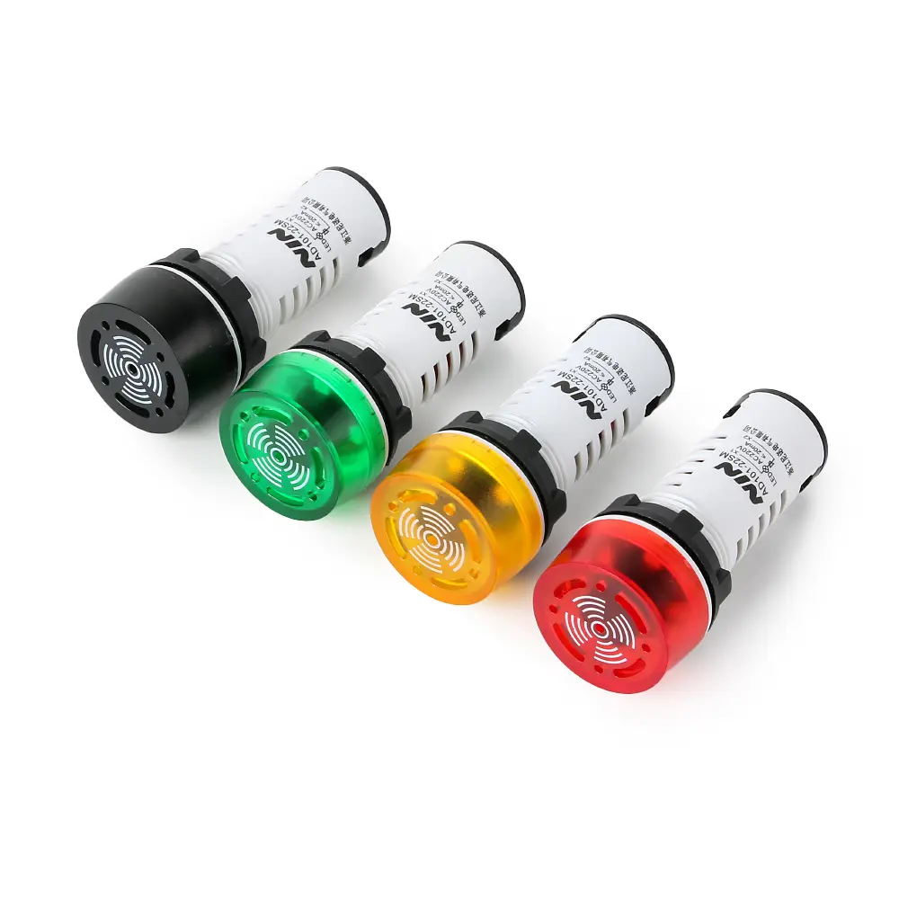 NIN-mini Indicador de luz LED tipo AD16-22SM, 22mm, flash, zumbador piezoeléctrico DC/AC, zumbador de sonido activo con lámpara de señal
